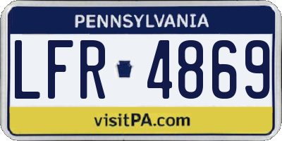 PA license plate LFR4869