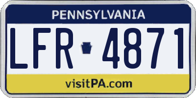 PA license plate LFR4871