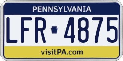 PA license plate LFR4875
