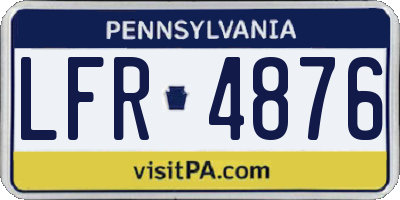 PA license plate LFR4876
