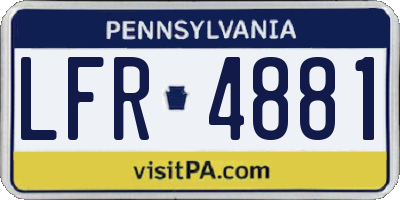 PA license plate LFR4881