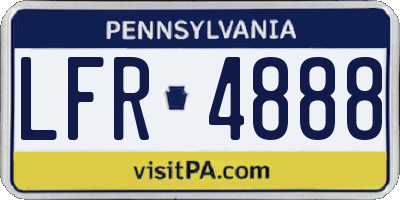 PA license plate LFR4888