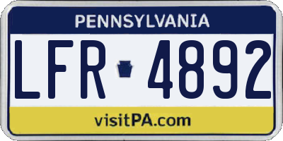 PA license plate LFR4892