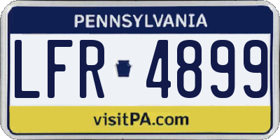 PA license plate LFR4899