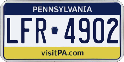 PA license plate LFR4902