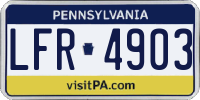 PA license plate LFR4903