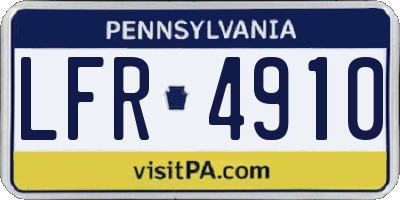PA license plate LFR4910