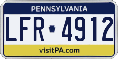 PA license plate LFR4912