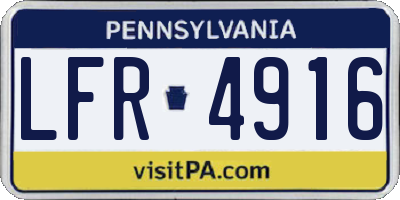 PA license plate LFR4916