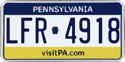 PA license plate LFR4918