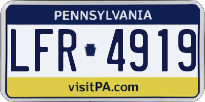PA license plate LFR4919