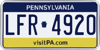 PA license plate LFR4920