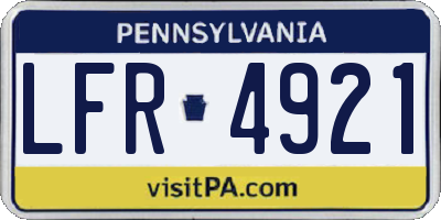 PA license plate LFR4921