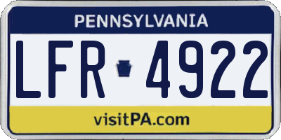 PA license plate LFR4922