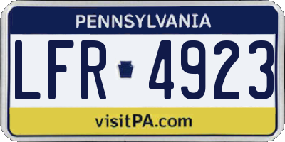 PA license plate LFR4923