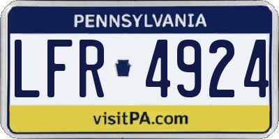 PA license plate LFR4924