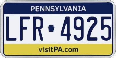 PA license plate LFR4925