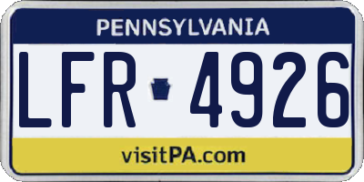 PA license plate LFR4926