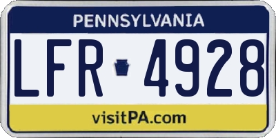 PA license plate LFR4928