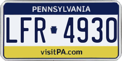 PA license plate LFR4930