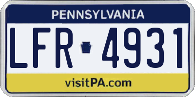 PA license plate LFR4931