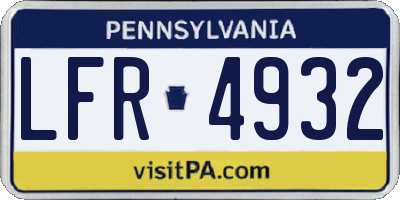 PA license plate LFR4932