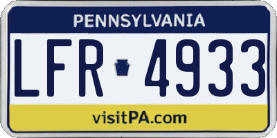 PA license plate LFR4933