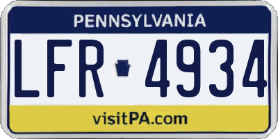 PA license plate LFR4934