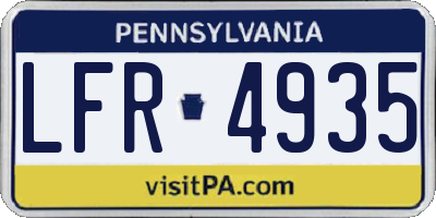 PA license plate LFR4935