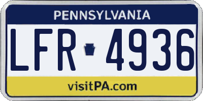 PA license plate LFR4936
