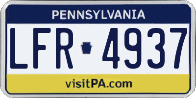 PA license plate LFR4937