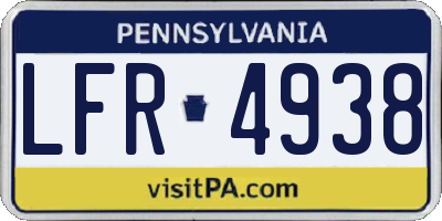 PA license plate LFR4938