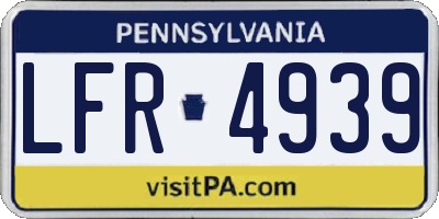 PA license plate LFR4939