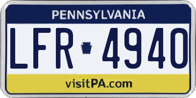 PA license plate LFR4940