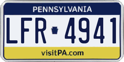 PA license plate LFR4941