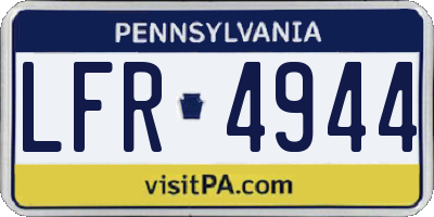 PA license plate LFR4944