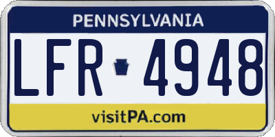 PA license plate LFR4948