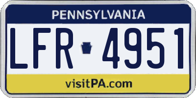 PA license plate LFR4951