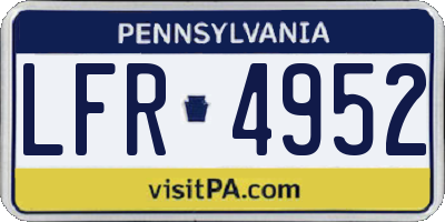PA license plate LFR4952