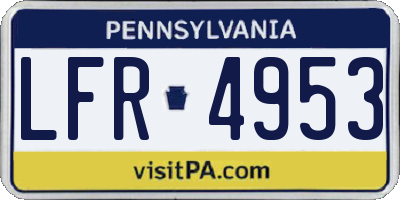 PA license plate LFR4953