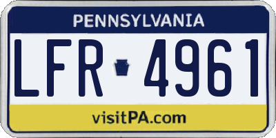 PA license plate LFR4961