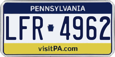 PA license plate LFR4962