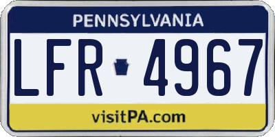 PA license plate LFR4967