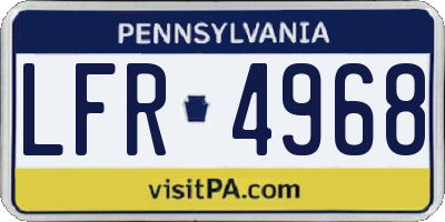 PA license plate LFR4968