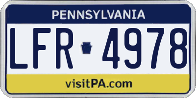 PA license plate LFR4978