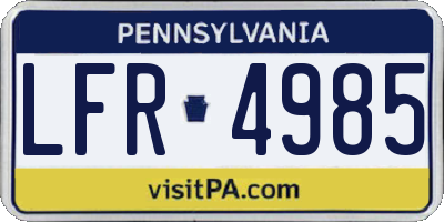 PA license plate LFR4985