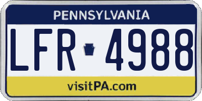 PA license plate LFR4988