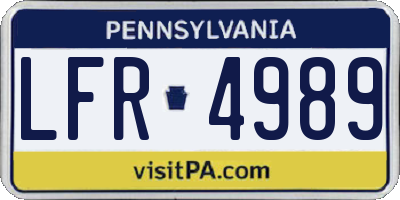 PA license plate LFR4989
