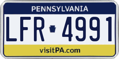 PA license plate LFR4991