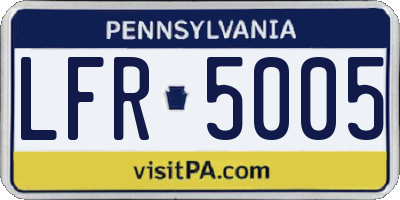 PA license plate LFR5005